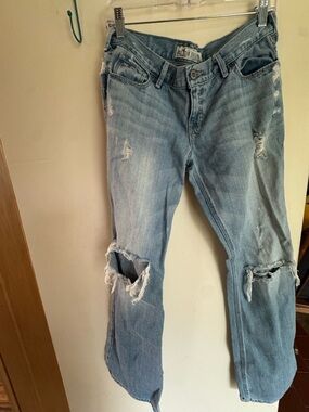 Hollister Light Blue Distressed Boyfriend Jeans